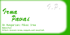 irma pavai business card